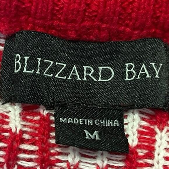 Blizzard Bay Red Fair Isle Llama Crew Neck Pullover Ugly Christmas Sweater Sz M - Picture 3 of 4